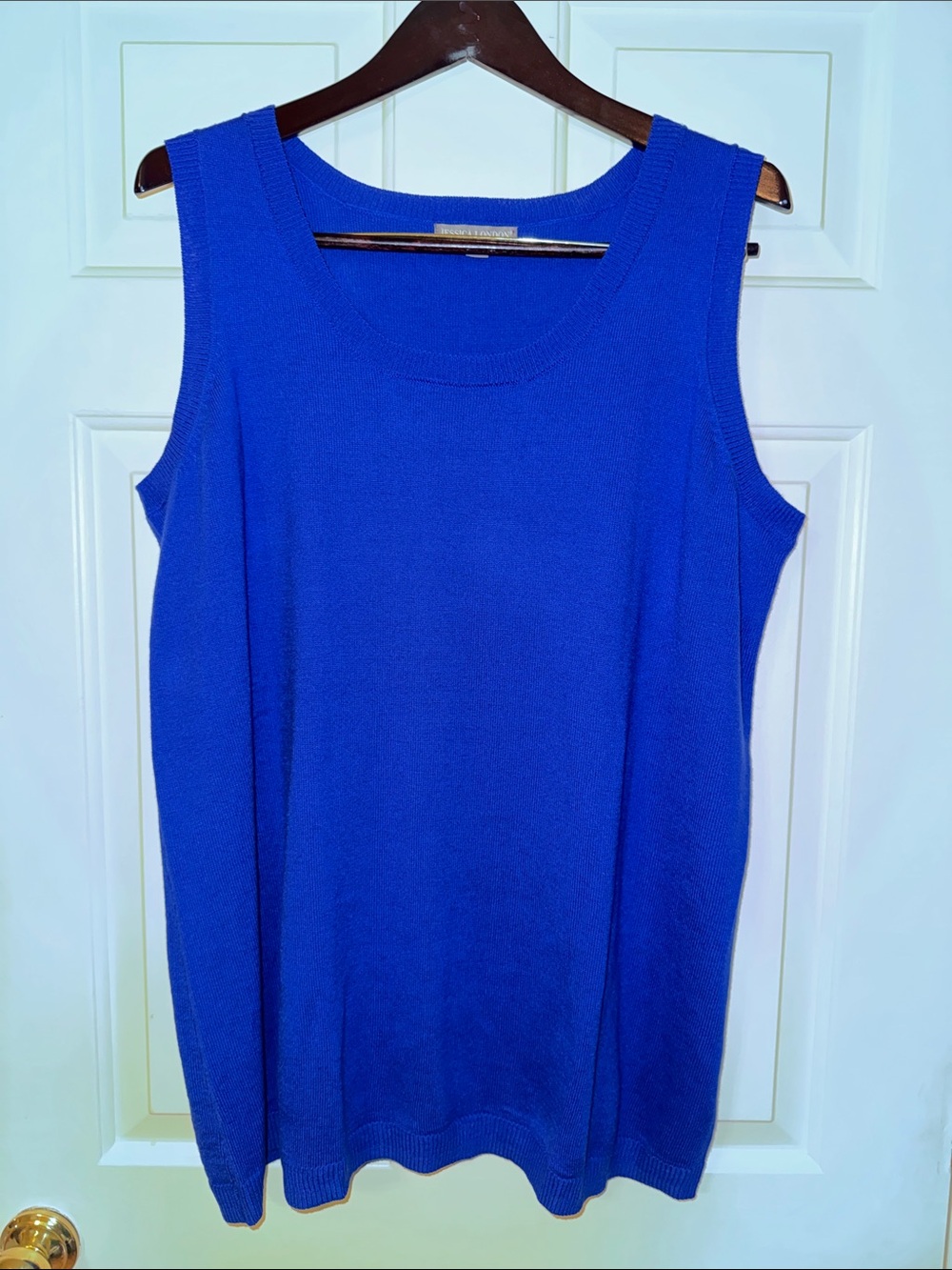 Jessica London Sleeveless Scoop Neck Tank - Royal Blue